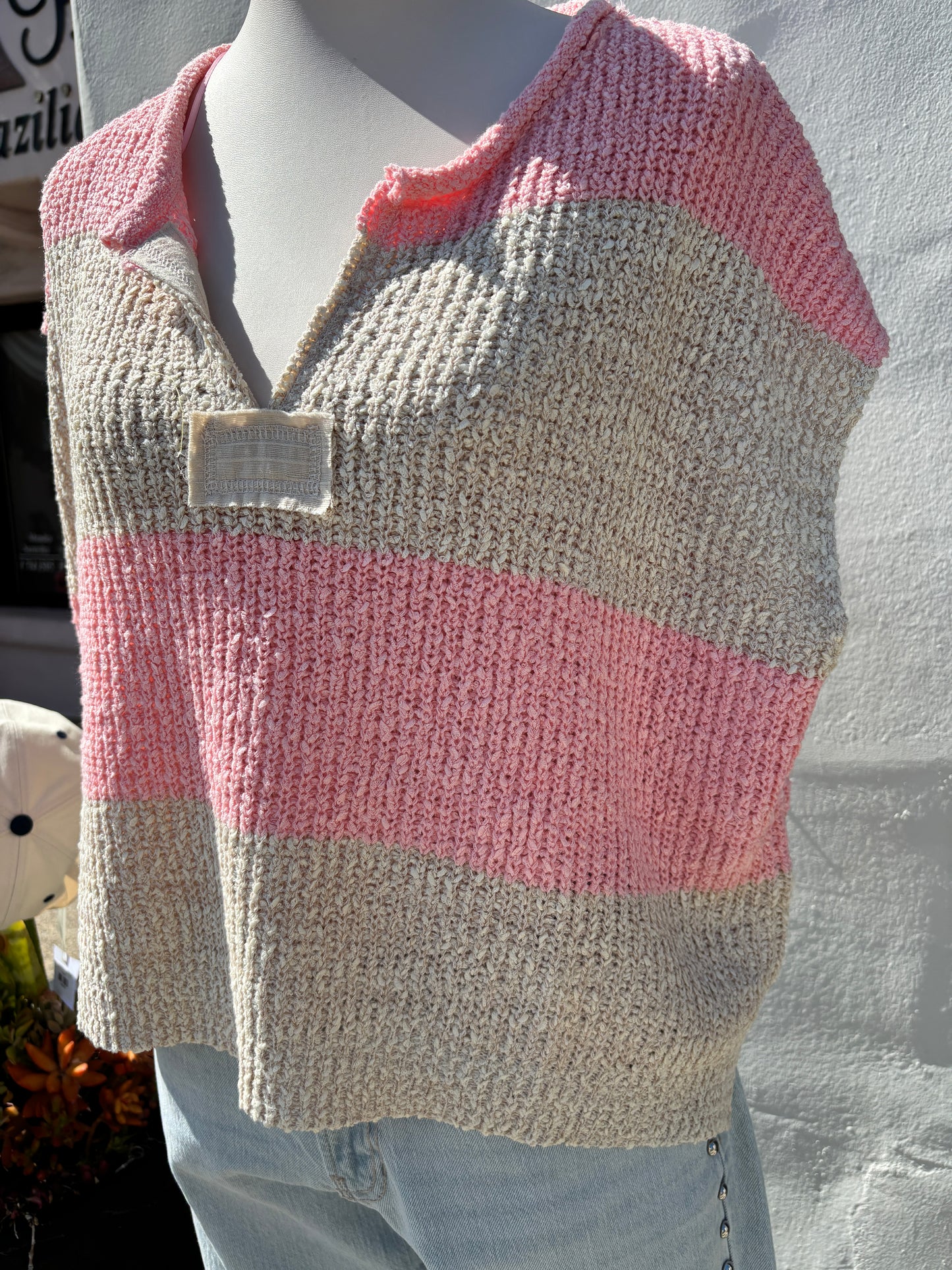 Strip Bubblegum/Oatmeal Sweater-Illa