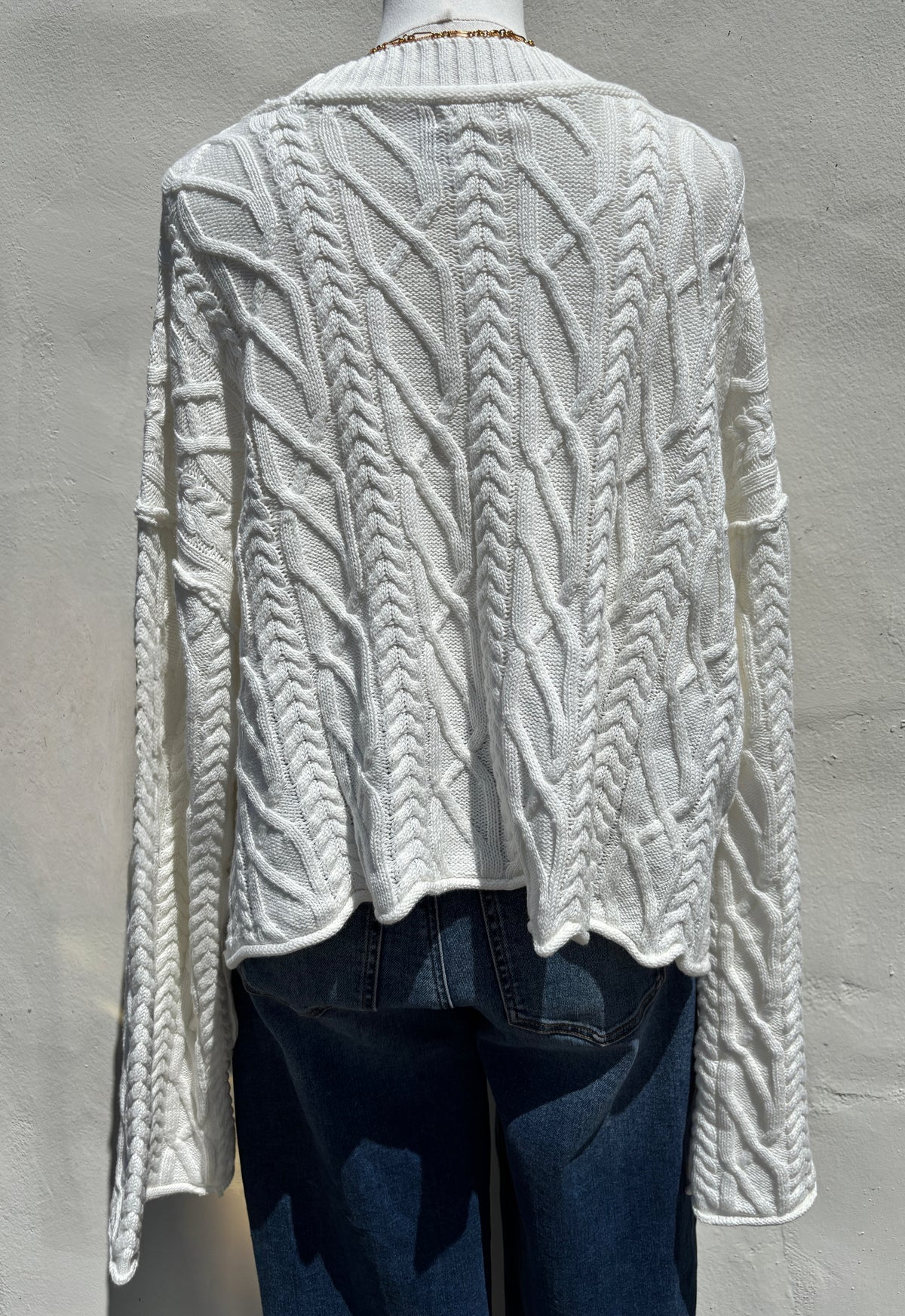 Off f White cable Knit Sweater-ml