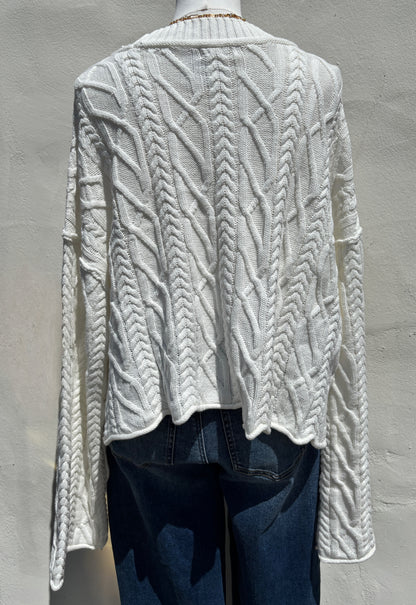 Off f White cable Knit Sweater-ml