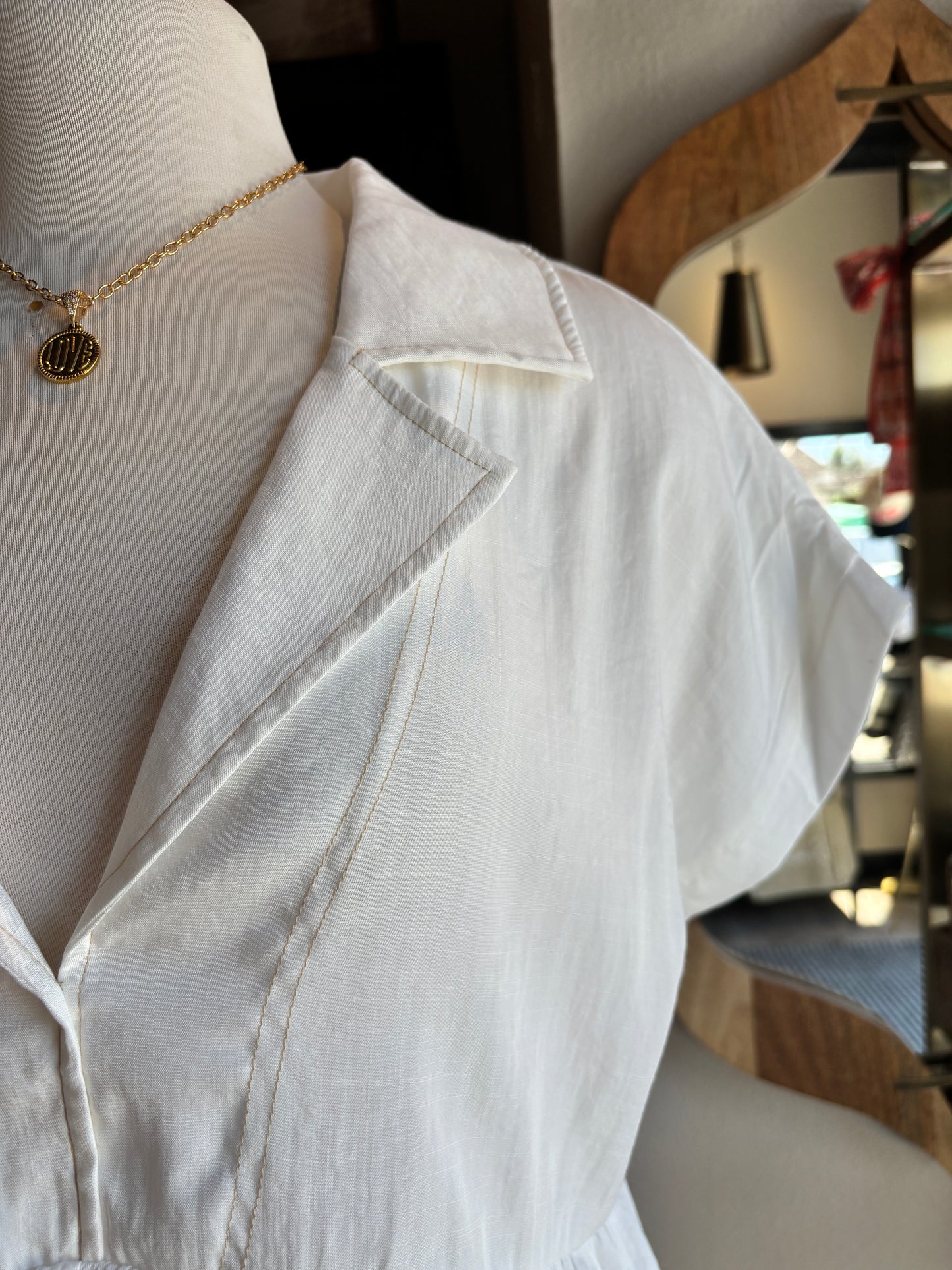 Collared Babydoll Blouse- Off White