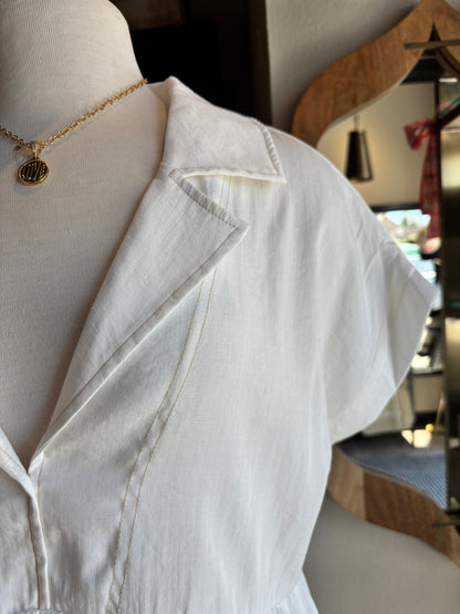 Collared Babydoll Blouse- Off White