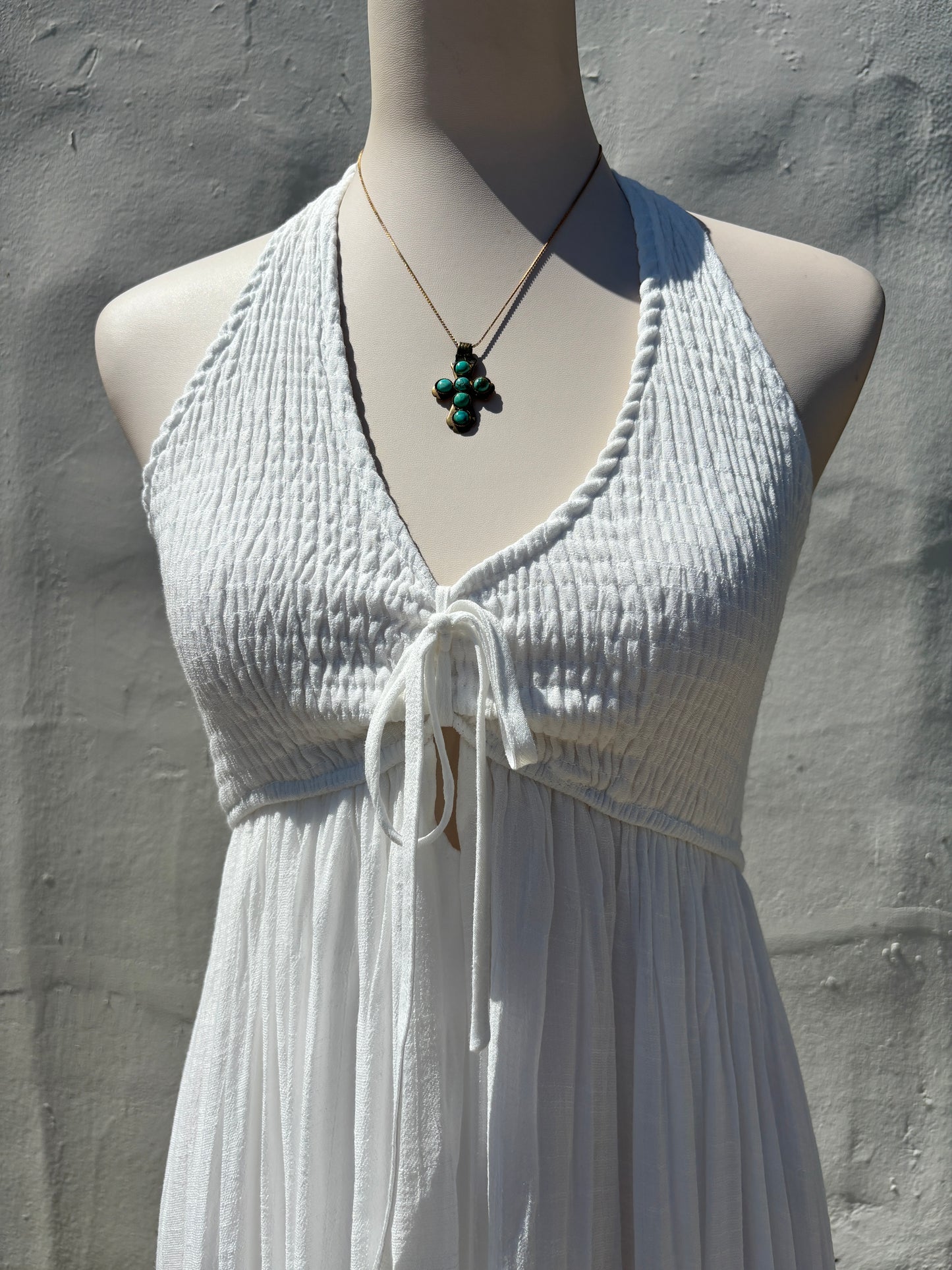 White Flowey Maxi Dress