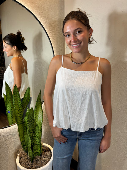 Billowy Cami Top with Bubble Hem