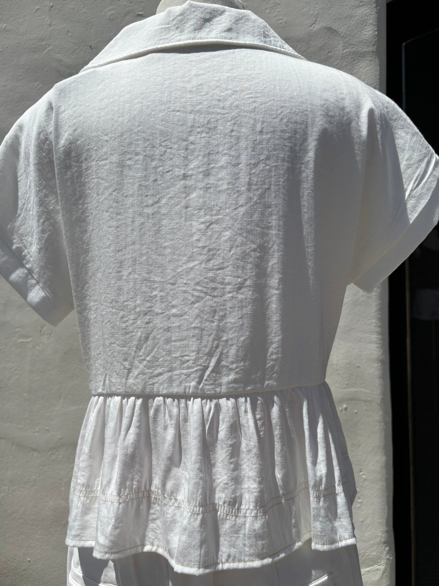 Collared Babydoll Blouse- Off White