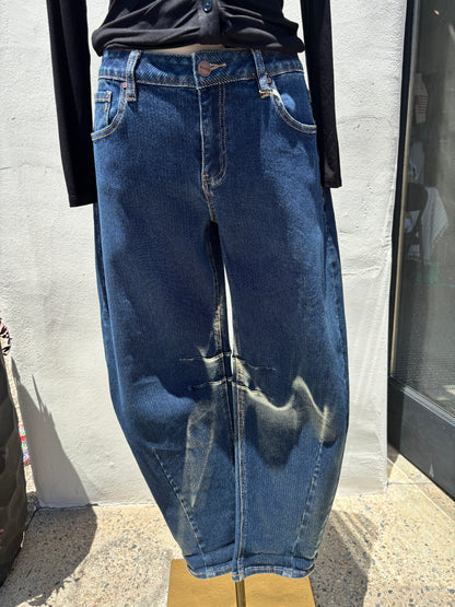 Slouchy Crop Barrel Jeans