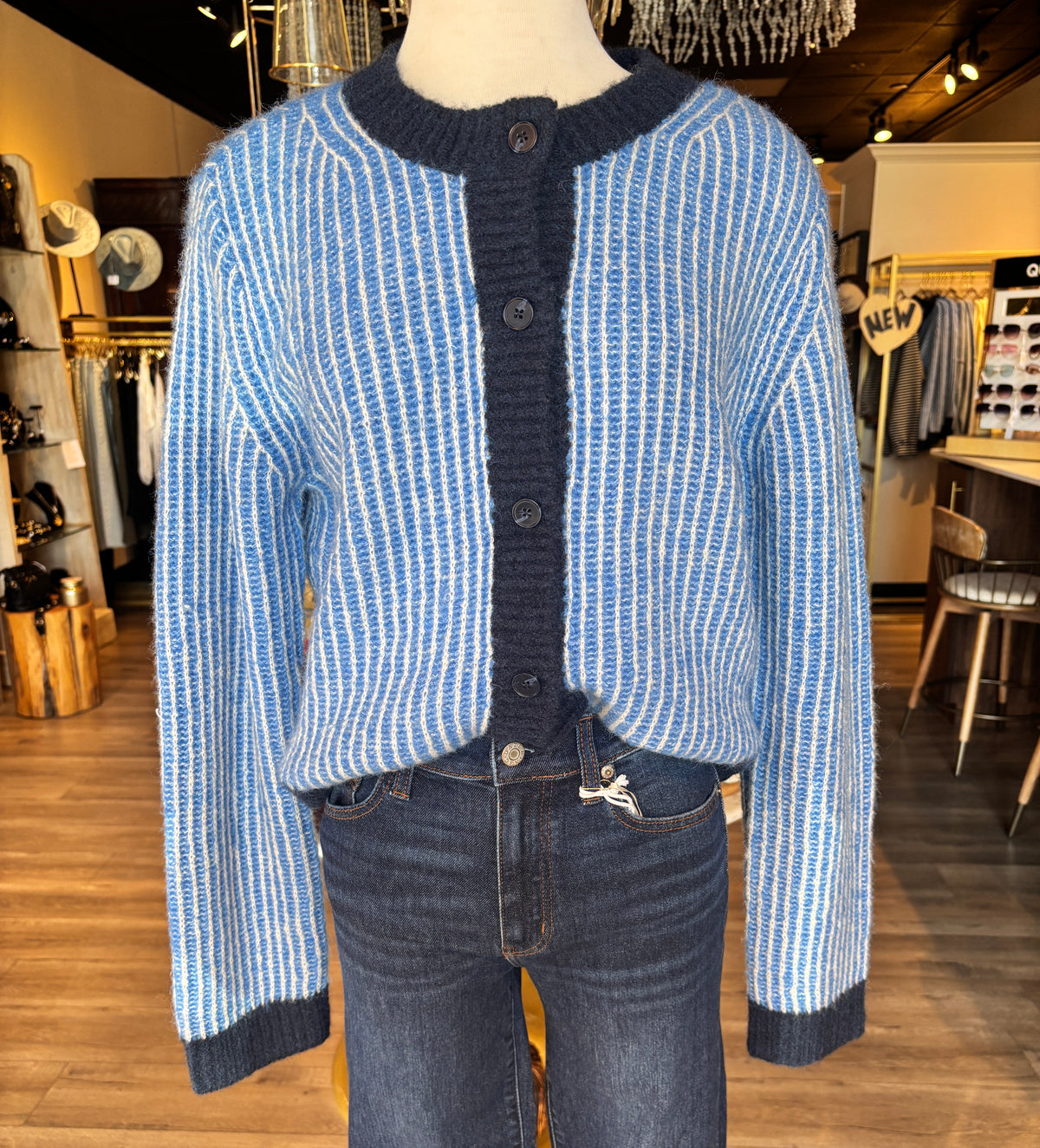 Muse Fitted Blue Cardigan
