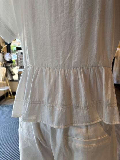 Collared Babydoll Blouse- Off White