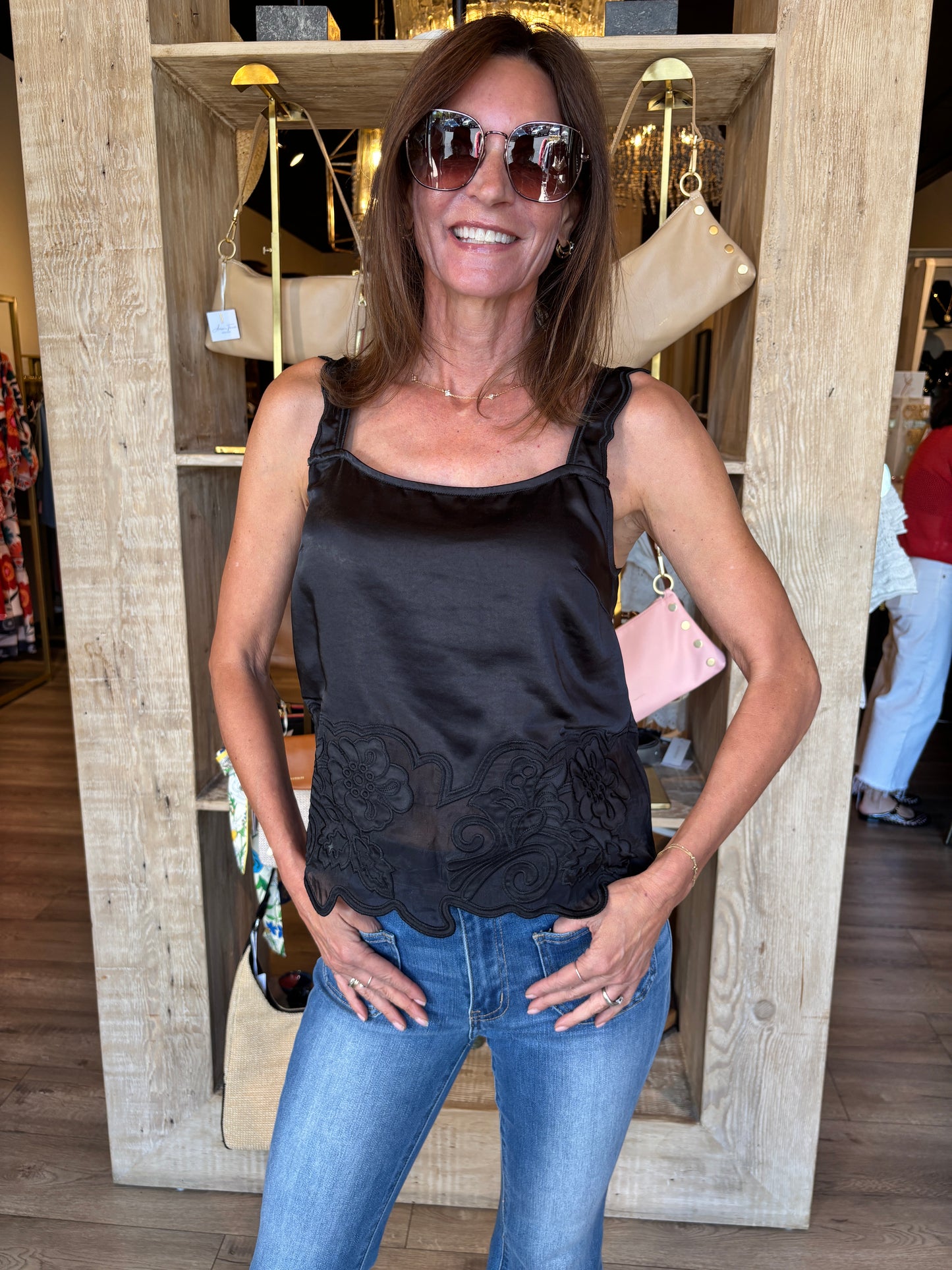 Black Cami Top w/Lace