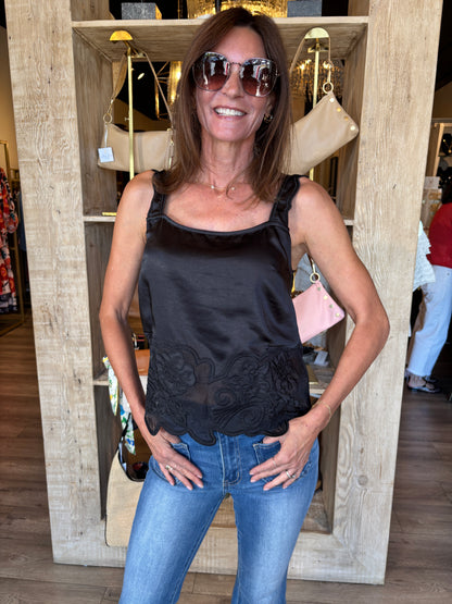 Black Cami Top w/Lace