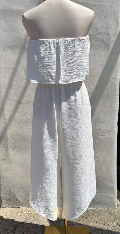 White Strapless Jumpsuit-Ty
