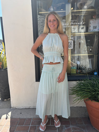 LT Mint Skirt Set Halter Top-AAK