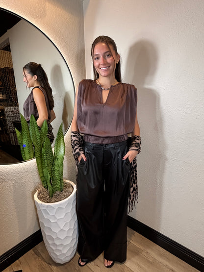 Boxy Top with Pleat Detail on Shoulderss