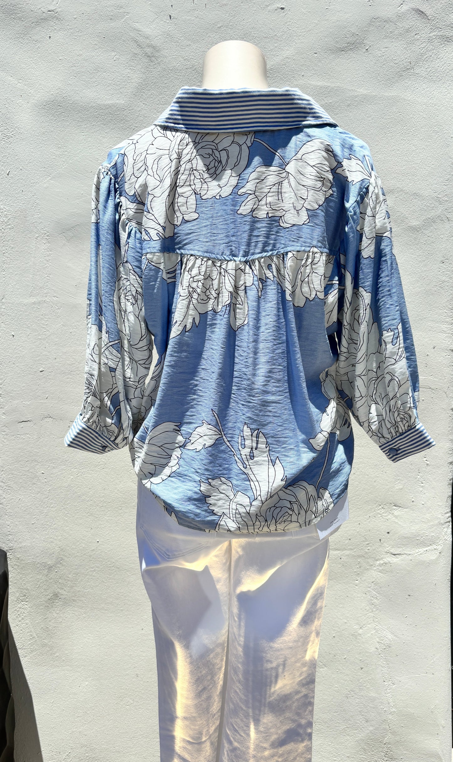 Floral Blue Mix Button Down Shirt-Gi
