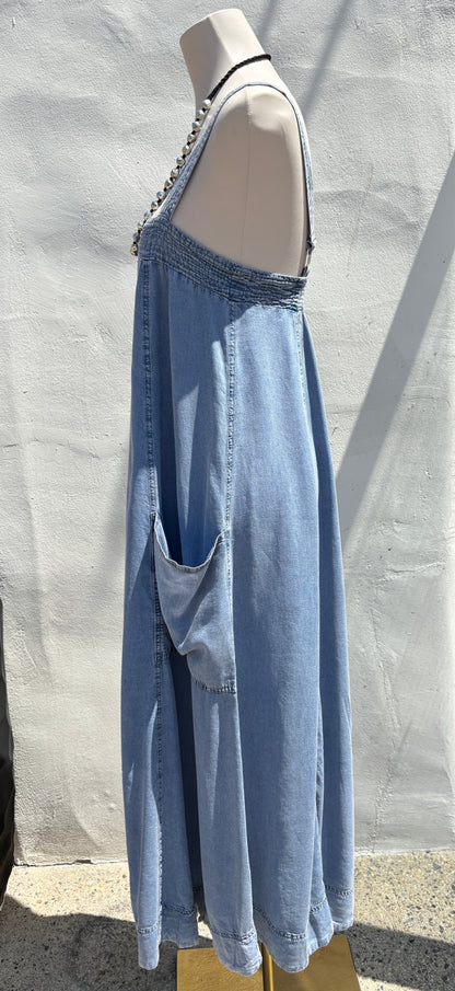 Denim Tencel Maxi Dress