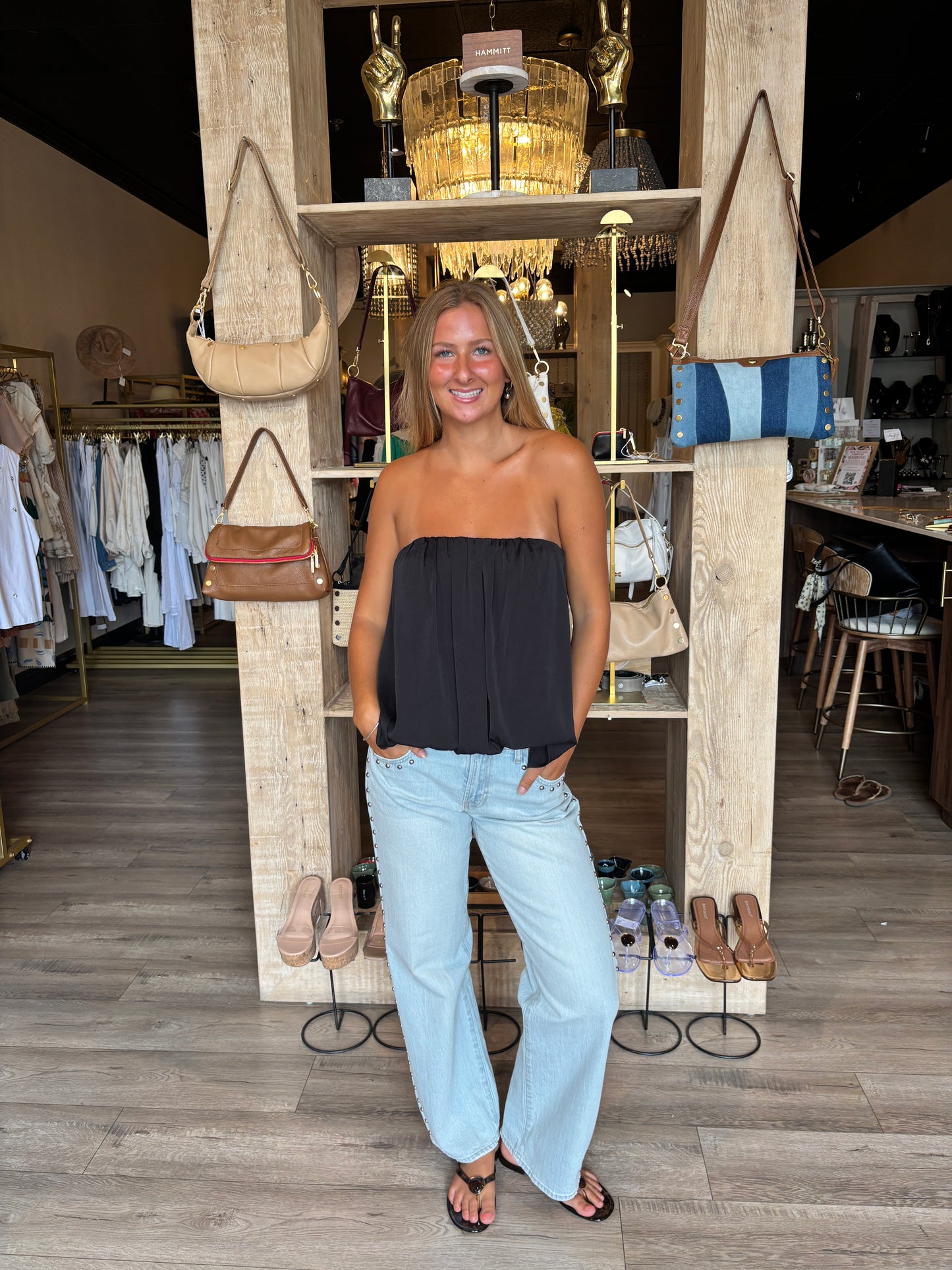 Silk Strapless Bubble Top-Ty