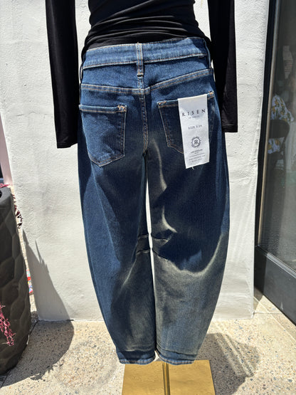 Slouchy Crop Barrel Jeans
