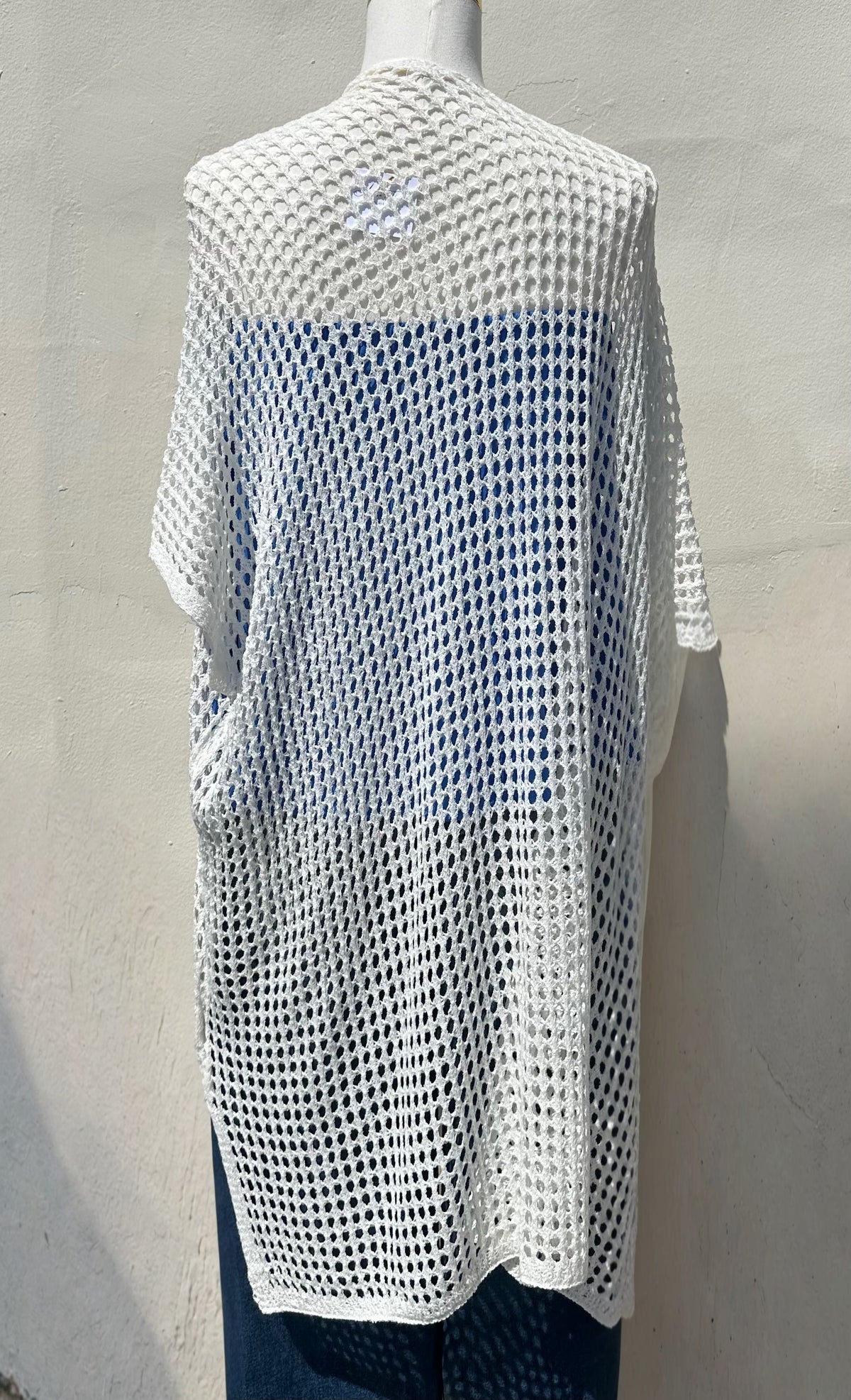 White Macro Poncho