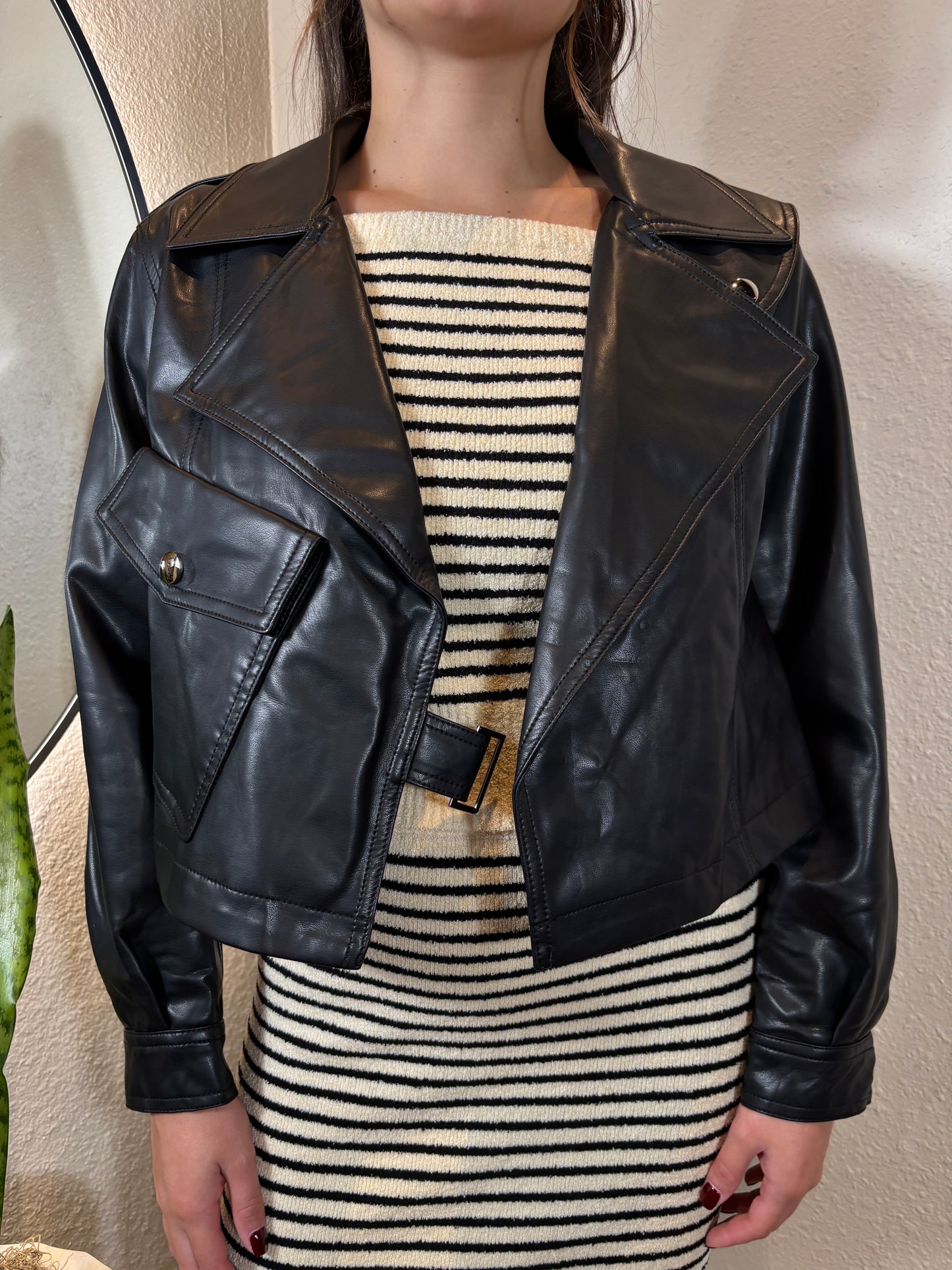 PU Leather Moto Jacket
