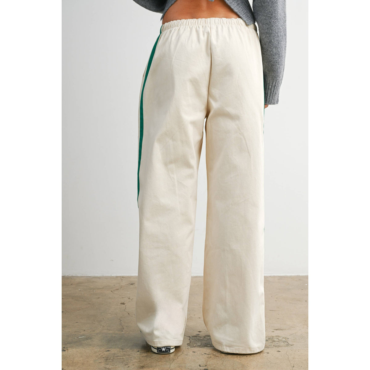 Striped Wide-Leg Drawstring Track Pants - BMP8039