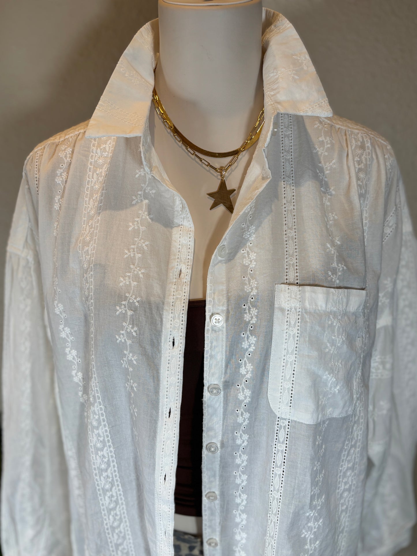 Eyelet Oversized Shirt