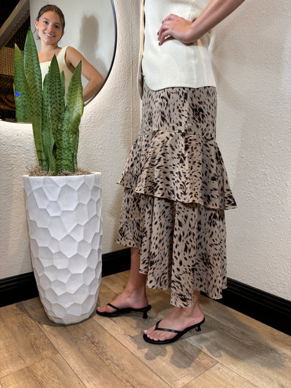 Animal Print Midi Skirt