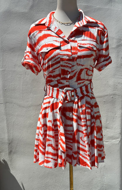 Belted Print Mini Rust