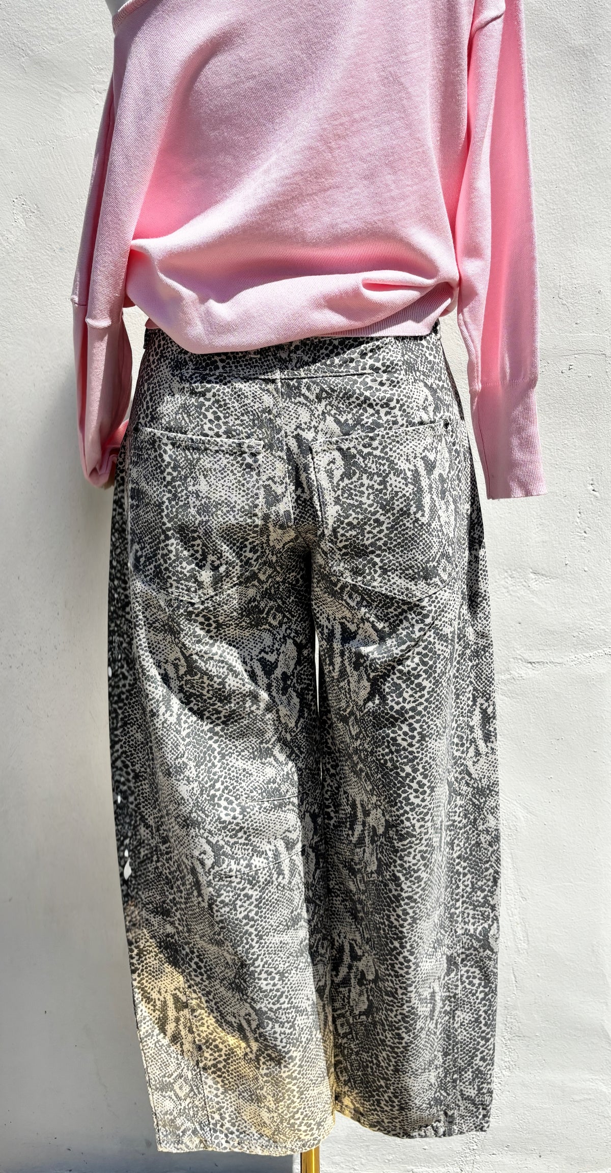 Snake Print Barrel Pants-ml