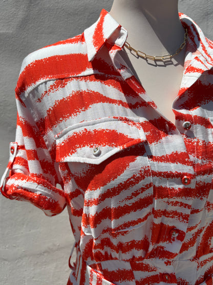 Belted Print Mini Rust