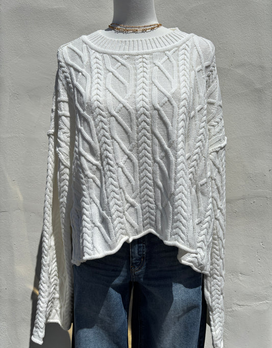 Off f White cable Knit Sweater-ml