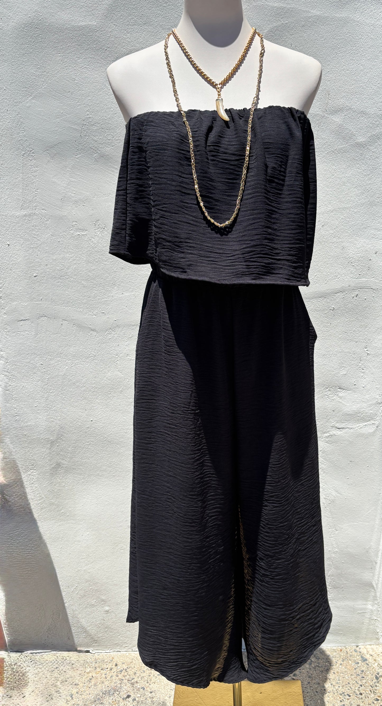 Black Strapless Jumpsuit- Ty