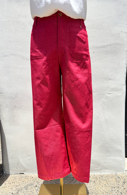 Ankle Crop Raspberry Pant-Gi
