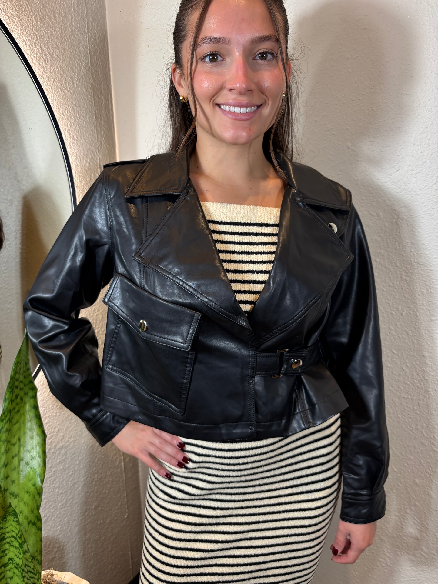 PU Leather Moto Jacket