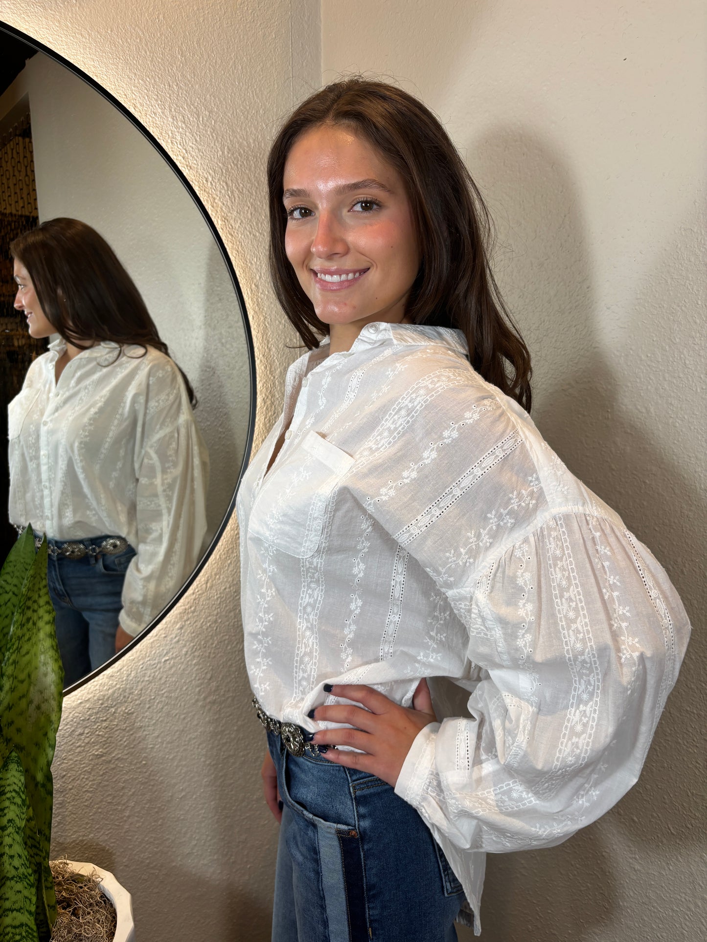 Eyelet Oversized Shirt