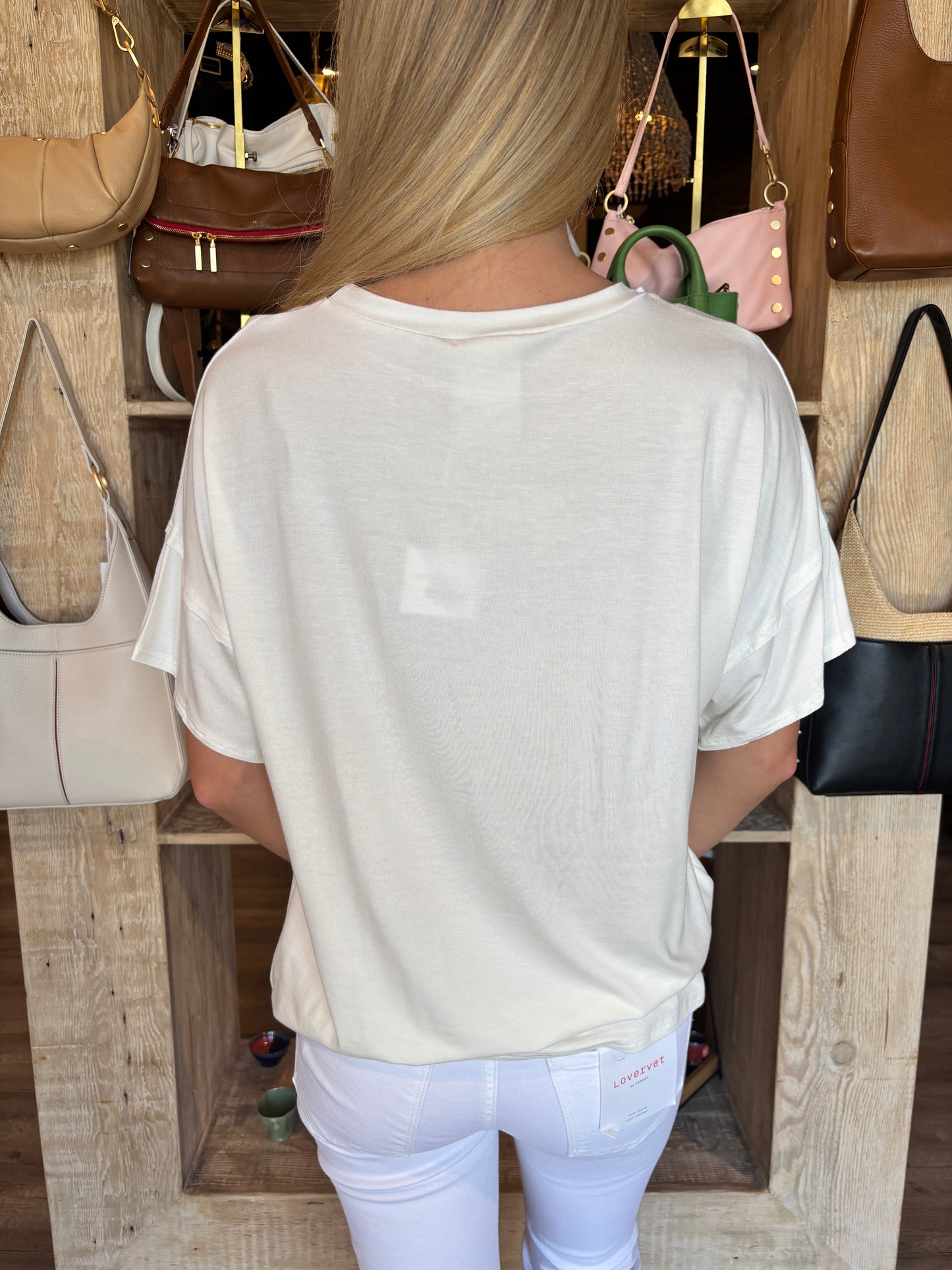 Star Flag off white s/s Top