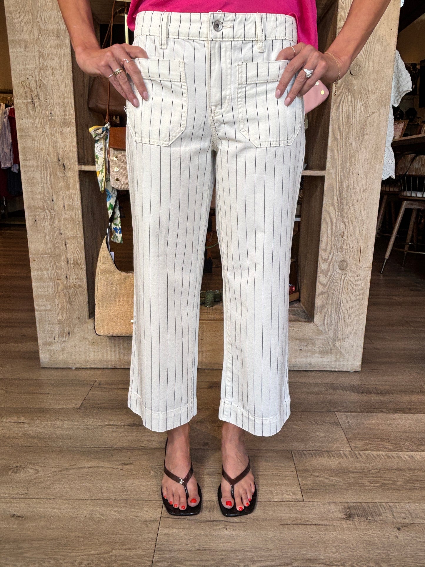 The Marine Bleached White Pinstripe Pant