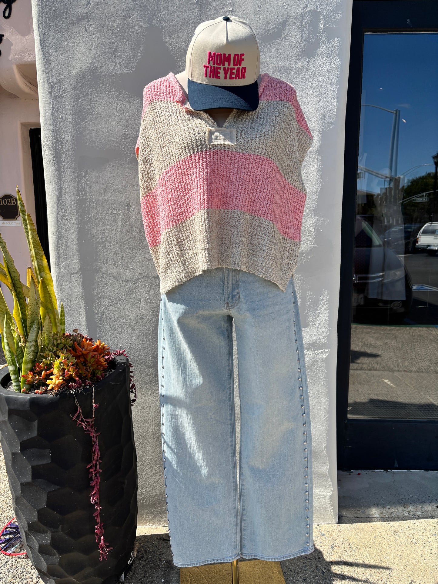 Strip Bubblegum/Oatmeal Sweater-Illa