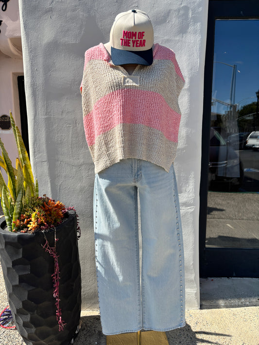 Strip Bubblegum/Oatmeal Sweater-Illa