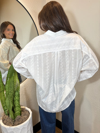 Eyelet Oversized Shirt