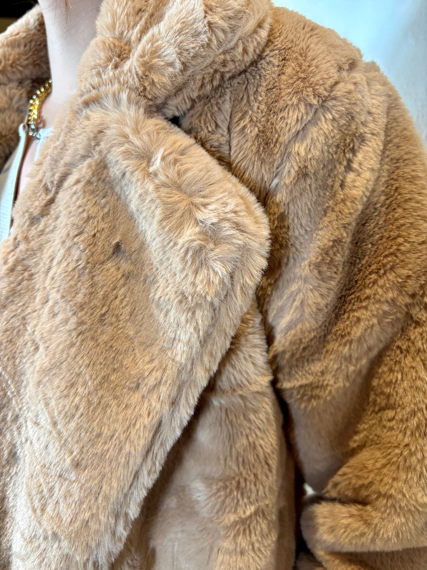 Faux Fur Jacket Coat (Side Pockets, Lined)