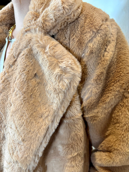 Faux Fur Jacket Coat (Side Pockets, Lined)