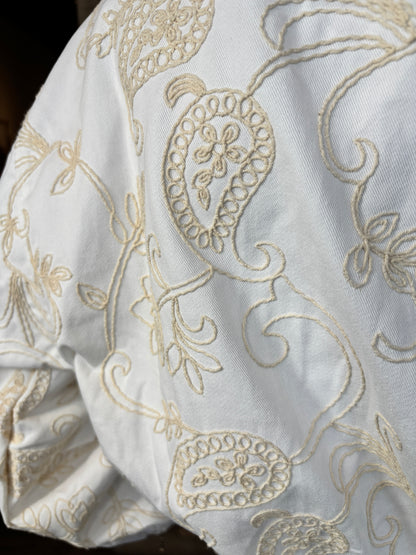 Ivory Embroidery Zip Jacket