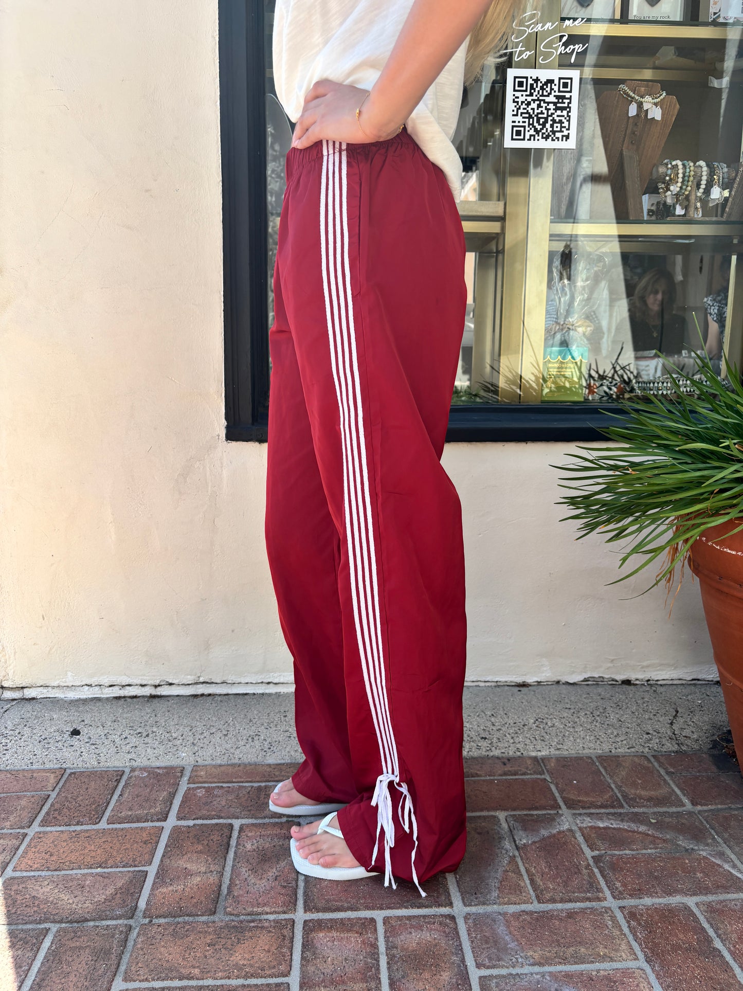 Red Stripe Track Pants