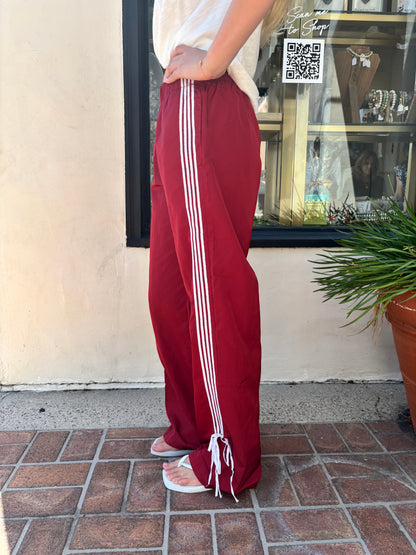 Red Stripe Track Pants