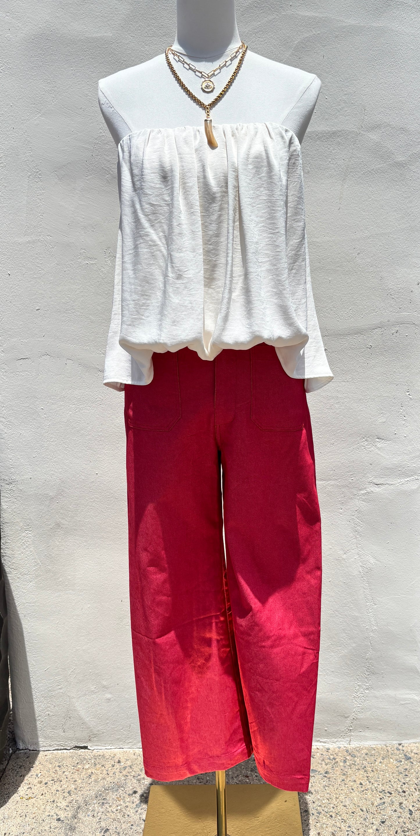 Ankle Crop Raspberry Pant-Gi