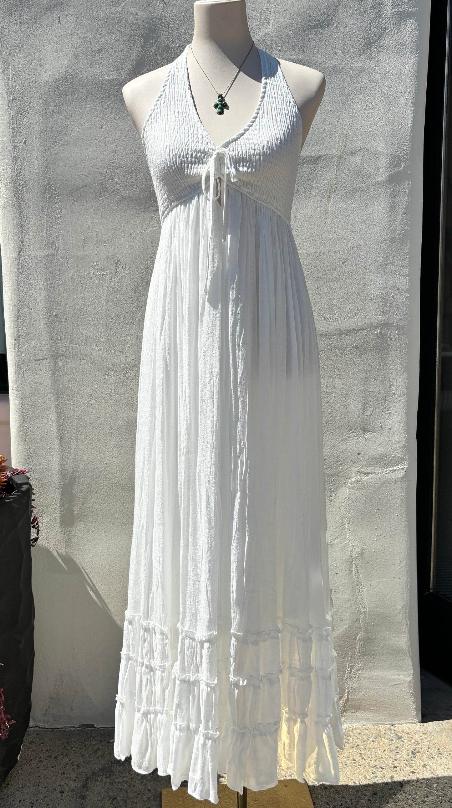 White Flowey Maxi Dress