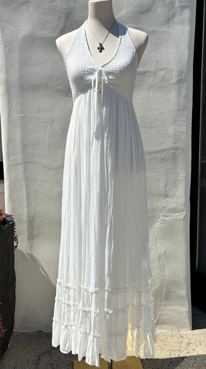 White Flowey Maxi Dress
