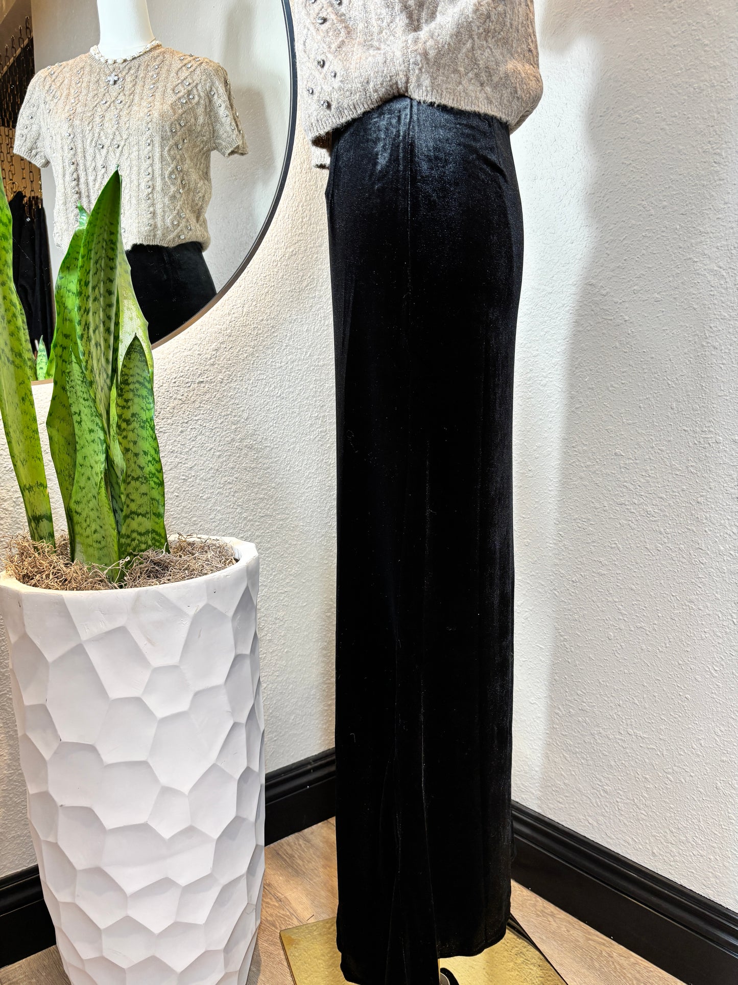 Velvet Slim Fit Maxi Skirt