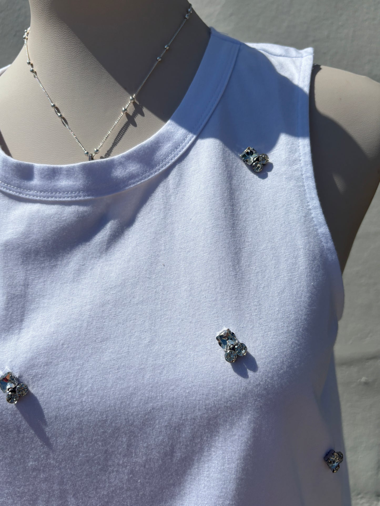 Campari Embellished  White Tank-Sanc