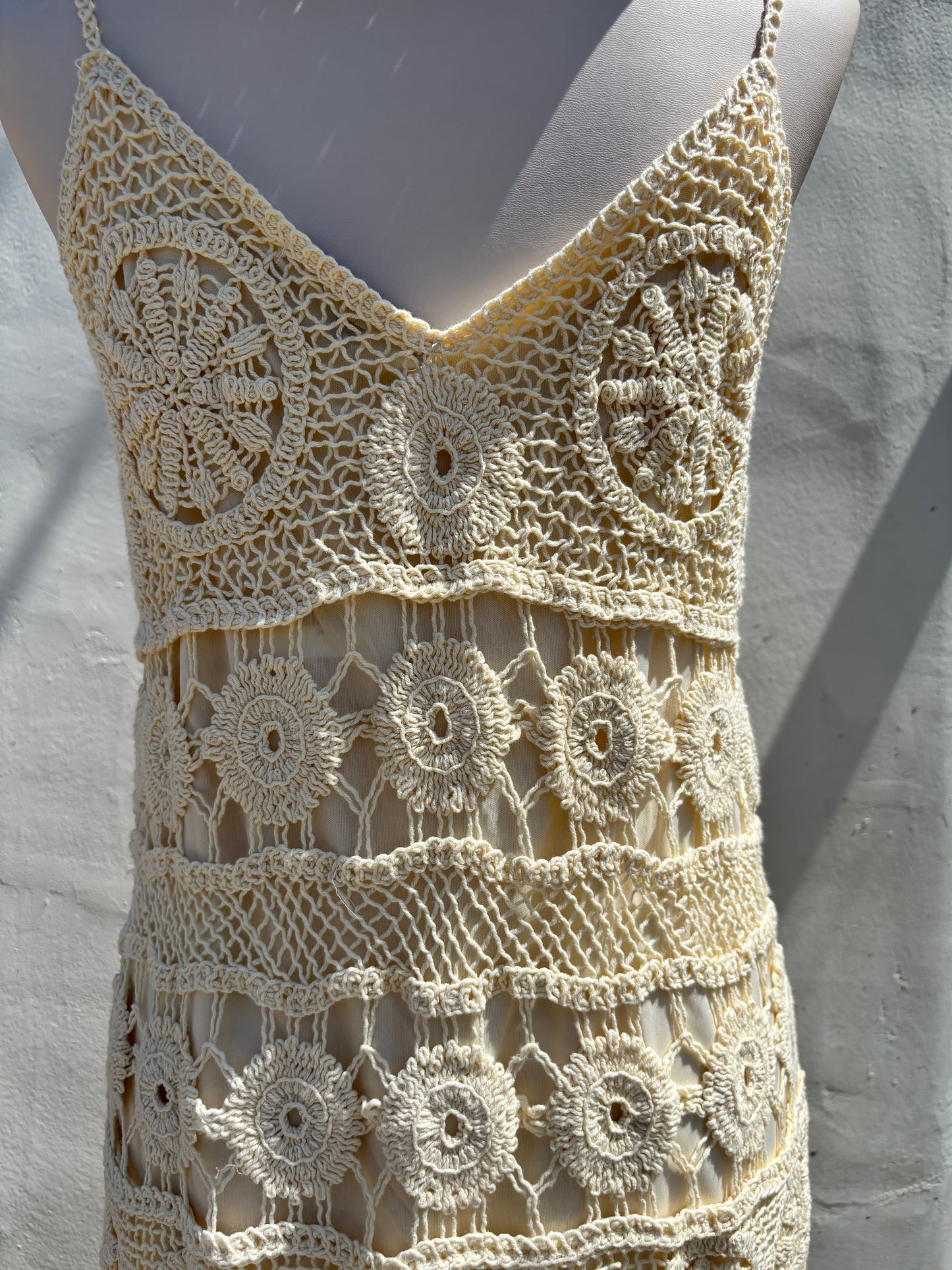 Macrame Cream Midi Dress-StBo