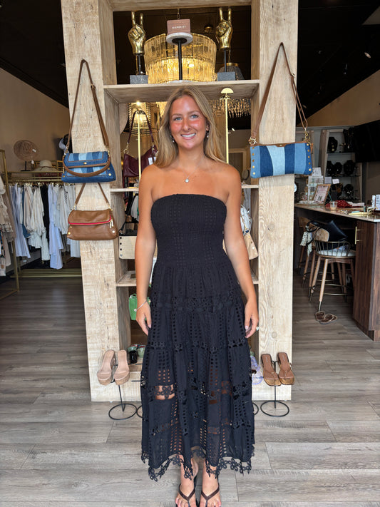 Eyelet Lace Tube Dress-STBO